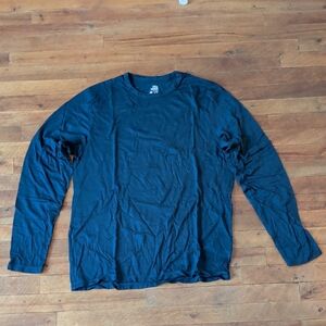 Men's Navy Long Sleeve Wool Shirt